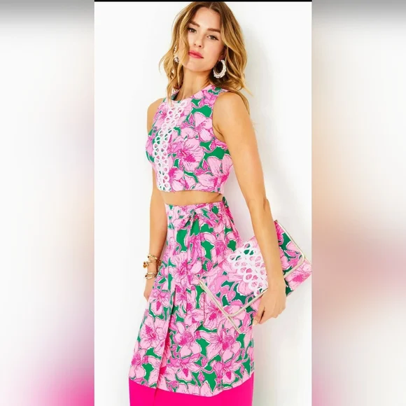 Lilly Pulitzer Leif Maxi Set In Hibis Kiss Size 12 NWT - Picture 13 of 13